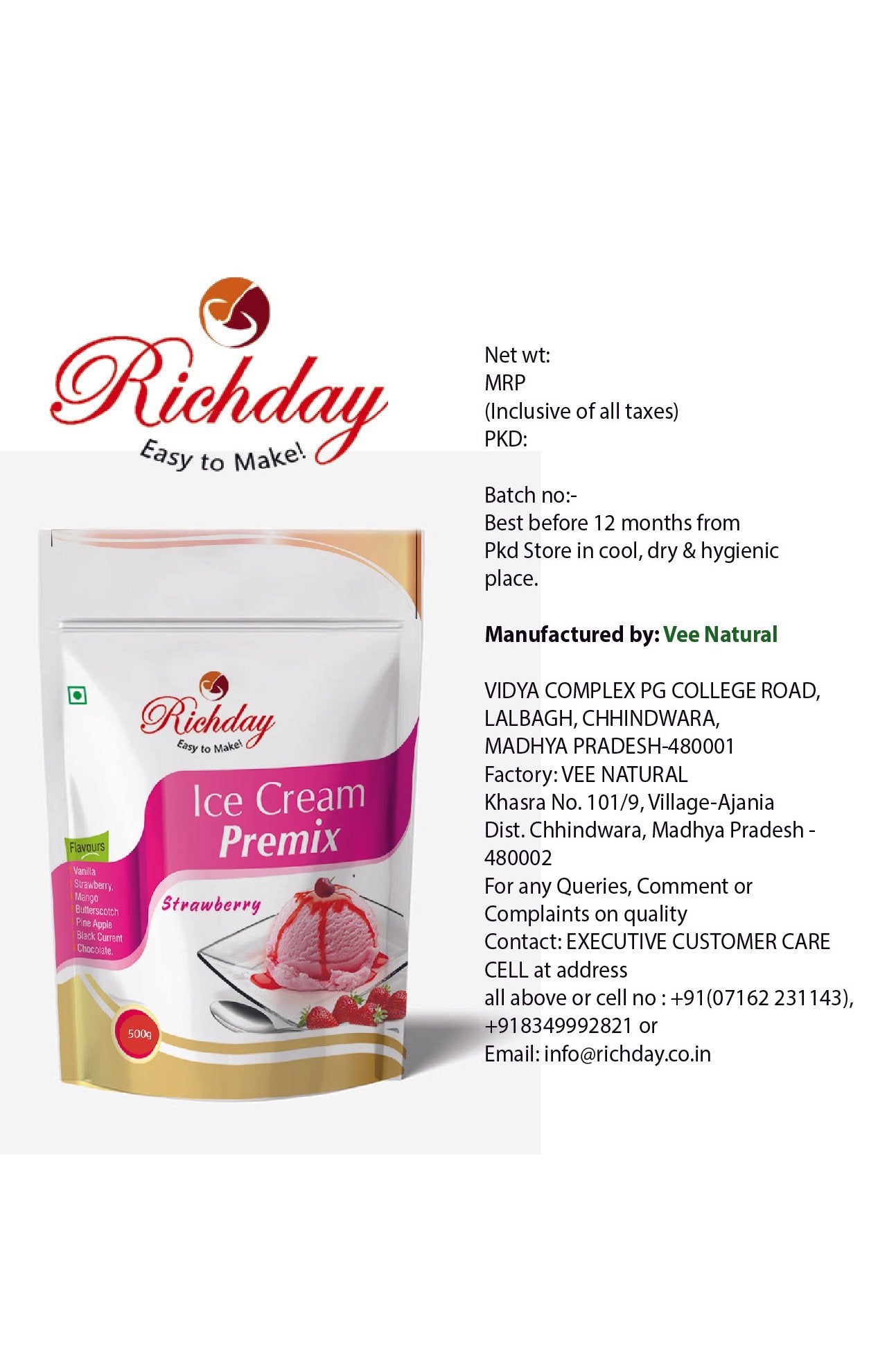 Strawberry Icecream Premix