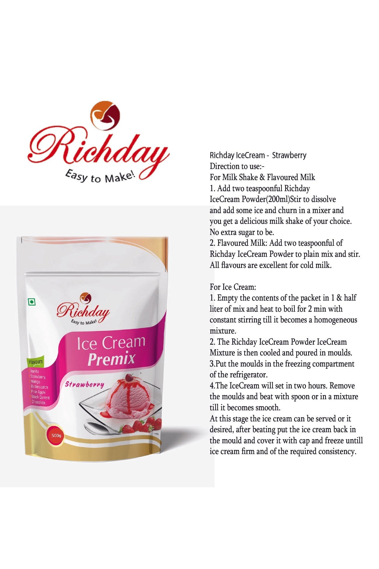 Strawberry Icecream Premix