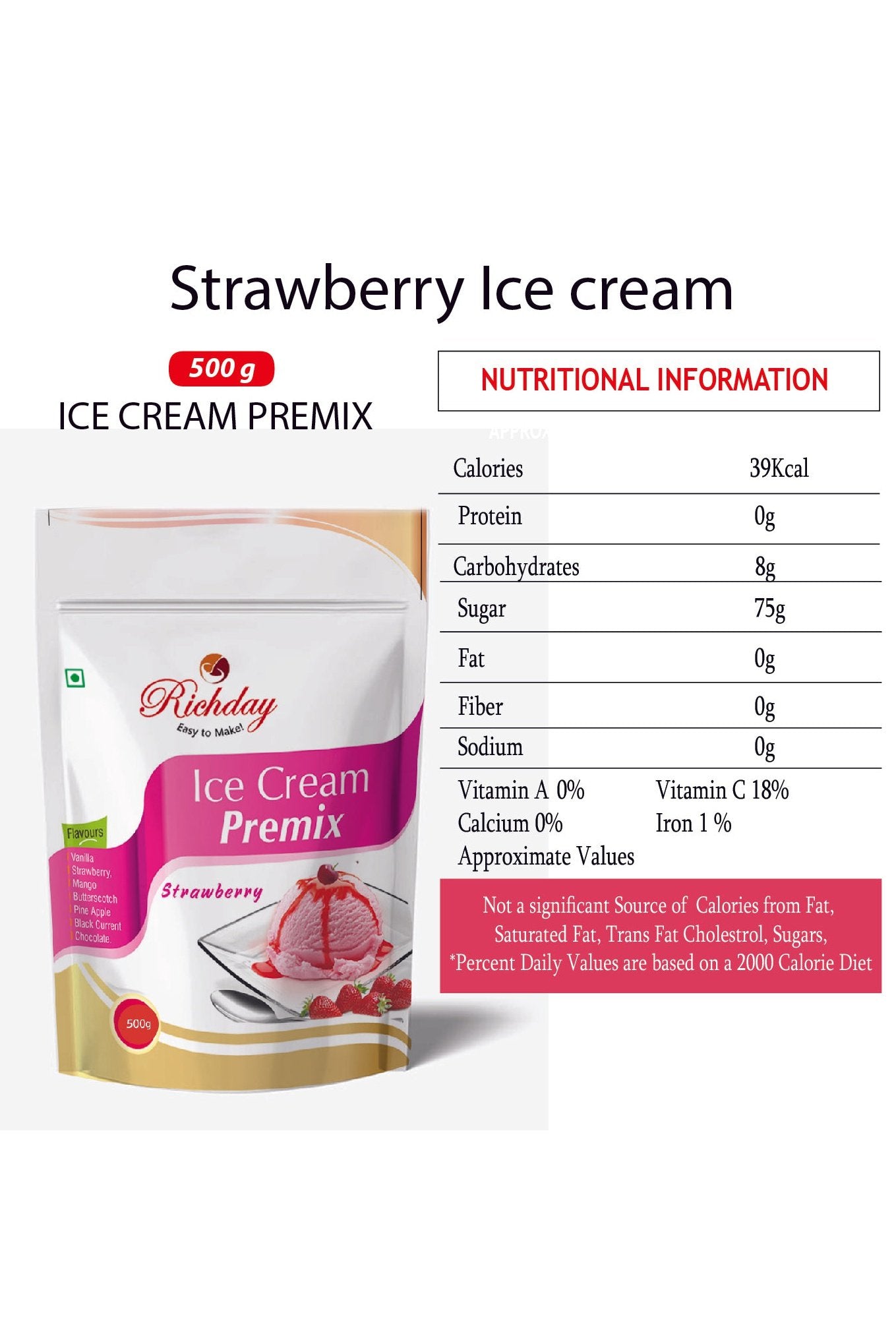 Strawberry Icecream Premix
